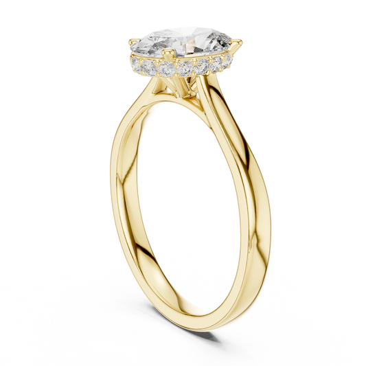 0.75 CT Stunning Lab Grown Oval Cut Diamond Ring For Wedding Bride