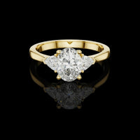 Oval Cut Lab Grown Three Stone Wedding Ring For Women