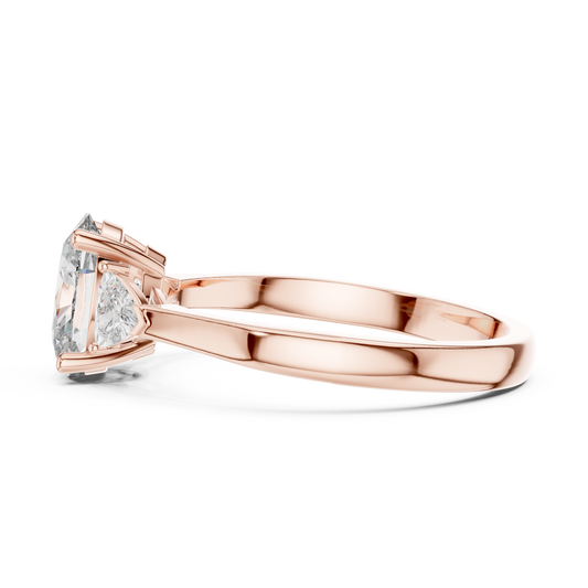 Oval Cut Lab Diamond Three Stone Wedding Ring For Women