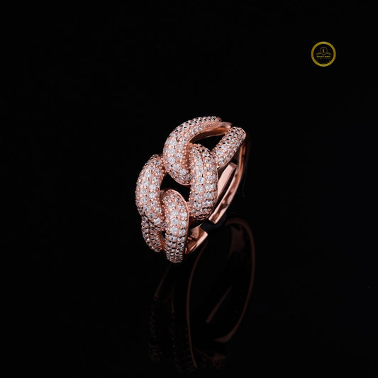 Pave Lab Grown Diamond Chain Link Statement Ring
