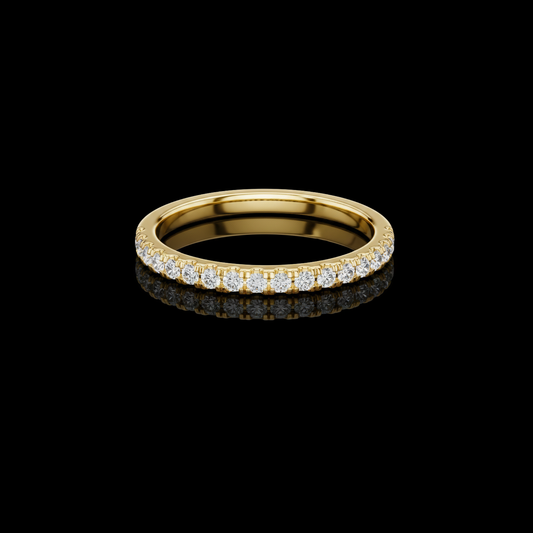 Round Cut Half Eternity Lab Grown Diamond Wedding Band