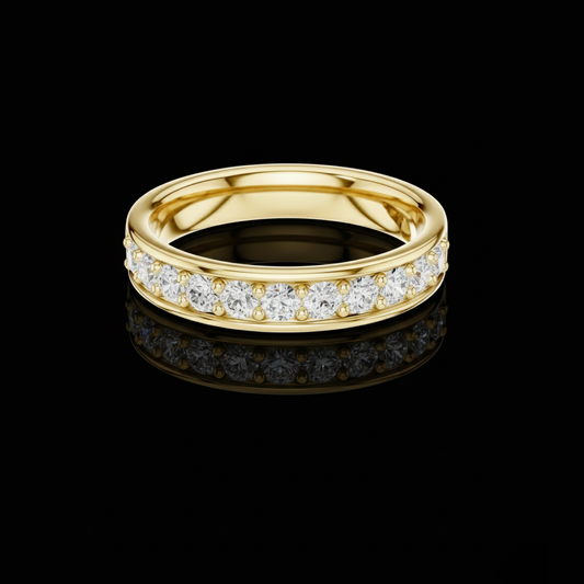 Round Lab Grown Diamond Channel Set Wedding Band