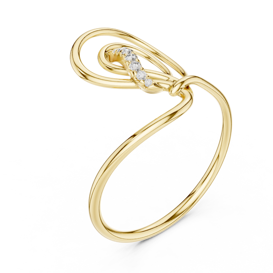 Abstract Open Loop Pave Lab Diamond Statement Anniversary Ring