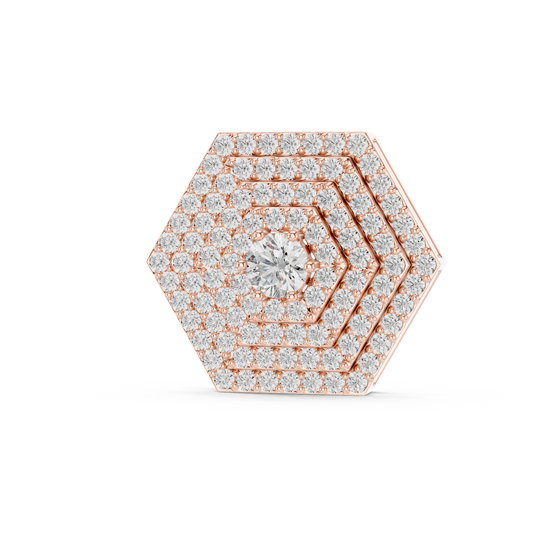 Symmetrical Ronud Layering Pendant Encrusted with Moissanite