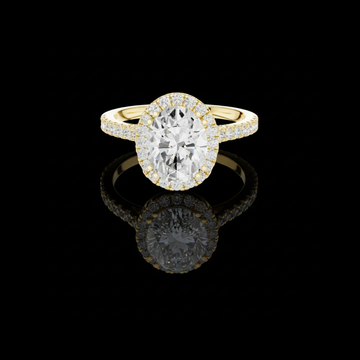 2.00 CT Classic Oval Halo with Pave Lab Grown Diamonds Luxury Bridal Engagement Ring Fine Jewelry