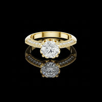 Vintage Inspired Round Cut Lab Grown Engagement Ring