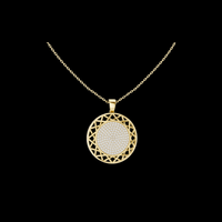 Circular Medallion Pendant with Cluster Moissanite