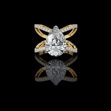 4.39 CT Glamorous Lab Grown Diamond Pave Band Pear Cut Elegant Ring For Women