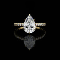 Pear Cut Lab Grown Diamond Ring for Wedding Bridal Jewelry