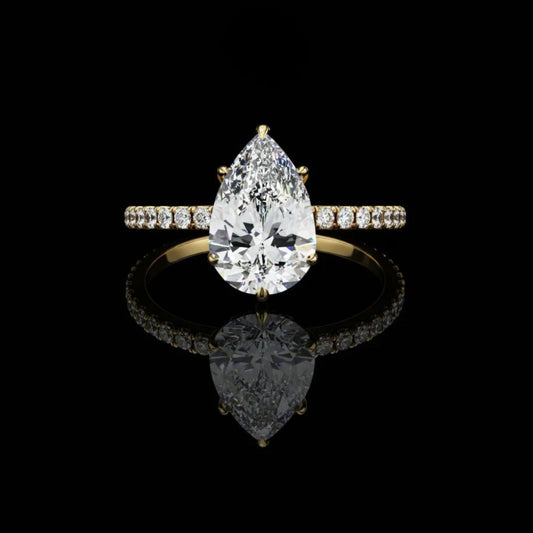 1.81 CT Luxury Pear Cut Lab Grown Diamond Ring for Wedding Bridal Jewelry