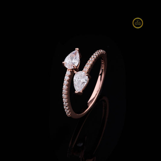 Toi et Moi Cut Lab Grown Diamond Bypass Engagement Ring
