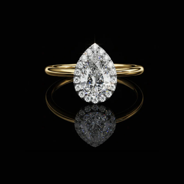 1.20 CT Exquisite Pear Shaped Halo Moissanite Diamond Ring Luxury Sparkling Teardrop Engagement and Statement Jewelry