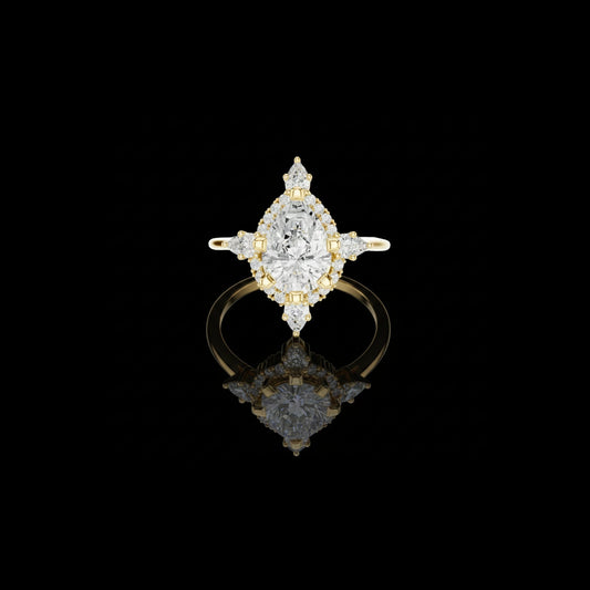Pear Cut Lab Grown Diamond Bezel Set Solitaire Ring