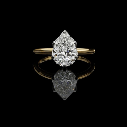 1.81 CT Elegant Pear Cut Moissanite Diamond Dainty Solitaire Engagement Ring by Ivevar Luxury