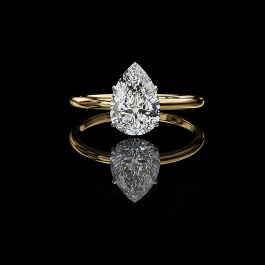 0.89 TCW A Pear Cut Lab Grown Diamond Set on a Sleek Band for Unmatched Elegance