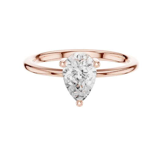 Timeless Pear Cut Lab Diamond Solitaire Ring For Modern Elegance