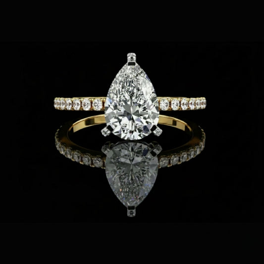 1.20 CT Trendy Pear Cut Moissanite Diamond Solitaire Ring Classic Teardrop Diamond Wedding Ring for Her