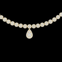 9.88 TCW Charming Moissanite Round Tennis Necklace with Pear Drop Pendant Royal Sparkle Statement