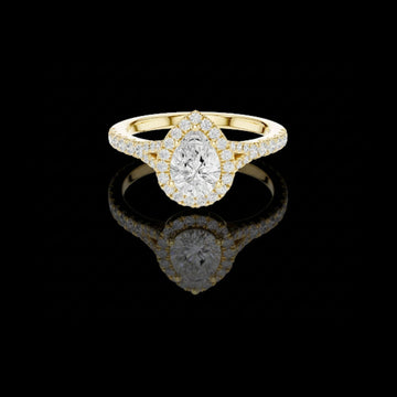 Pear Cut Halo Moissanite Diamond  for Ring Women