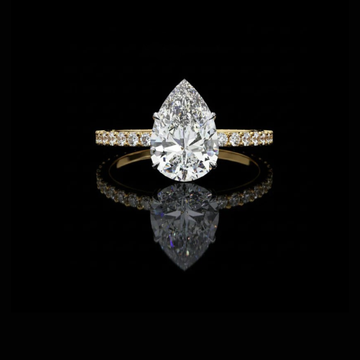 1.77 CT Dazzling Teardrop Pear Cut Moissanite Diamond Halo Ring for Elegant Proposal