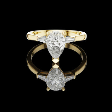 1.00 CT Elegant Lab Grown Pear Cut Diamond Ring For Every Time