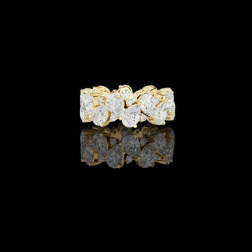 6.39 CT Bliss Eternity Band Featuring Alternating Pear Cut & Round Moissanite Diamonds in an Elegant Prong Setting