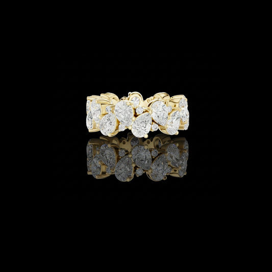 Pear and Round Cut Lab Grown Diamond Anniversary Band Ring