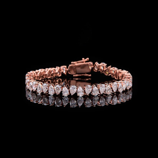 Pear Shape Cut Lab Grown Diamond Tennis Bracelets