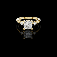 Cushion Cut Moissanite Diamond Minimalist Ring