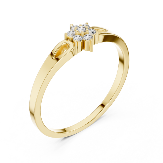 Round Cut Lab Diamond Cluster Ring Open Shoulder Ring