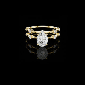 1.20 CT Elegant Moissanite Oval Cut Diamond Ring with Dual Bands For Special One