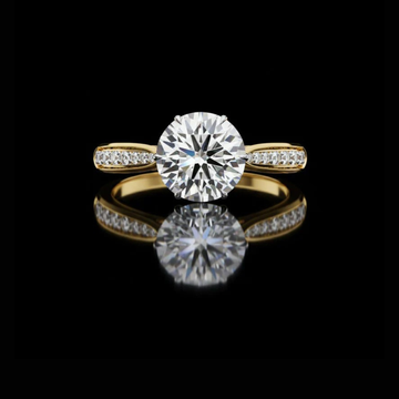 0.98 CT Sparkling Moissanite Diamond Ring Round Cut Engagement Ring For Someone Special