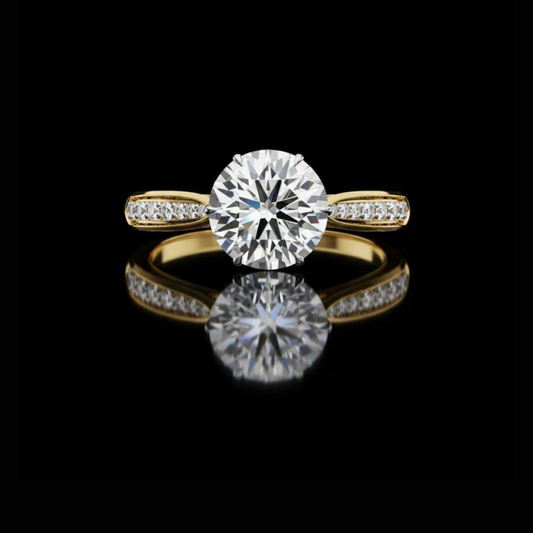 0.98 CT Sparkling Moissanite Diamond Ring Round Cut Engagement Ring For Someone Special
