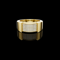 Round Cut Lab Grown Multi Row Pavé Signet Ring