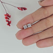 Princess Cut Moissanite Diamond Four Prong Solitaire Stud Earrings