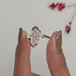 Marquise Cut Moissanite Diamond Bypass Ring with Pave Band
