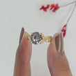 Round Cut Hidden Halo Nature Inspired Moissanite Diamond Ring