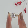 Emerald Cut Moissanite Diamond Seven Stone Ring in Gold