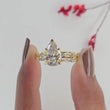 Pear Cut Moissanite Diamond Double Marquise Eternity Bridal Ring Set