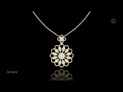1.76 TCW Elegant Blooming Flower Moissanite Diamond Cluster Pendant Open Petal Design Luxury Jewelry For Her