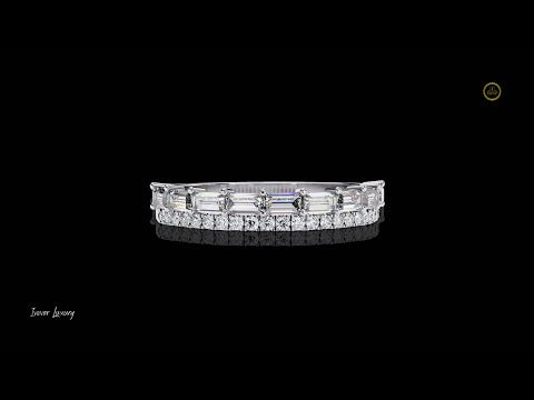 0.54 CT Baguette & Round Lab Grown Diamond Eternity Band Luxe Stacking Ring by Ivevar Luxury