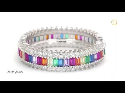 Luxury Natural Sapphire Diamond White Gold Ring by Ivevar Elegant Jewelry for Women