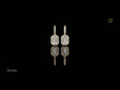 Art Deco Double Halo Emerald Cut Lab Grown Diamond Huggie Earrings