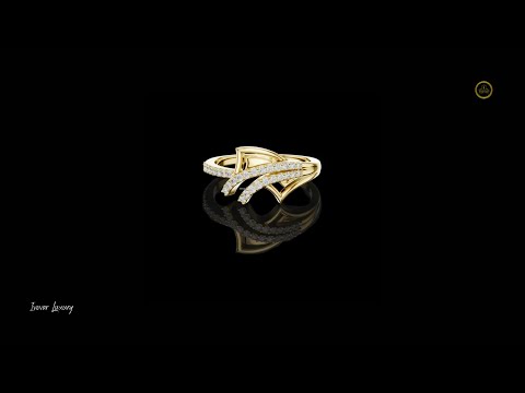 0.23 TCW Geometric Moissanite Diamond Crossover Ring in Bold Fusion of Structure and Sparkle