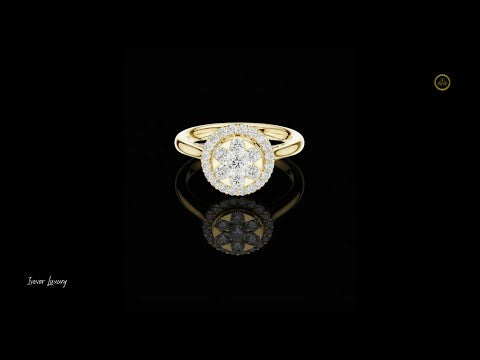 0.12 CT Sparkling Round Brilliant Moissanite Diamond Floral Burst Cluster Anniversary Ring For Her