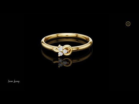 Open Circle Moissanite Diamond Cluster Ring with Round Cut Brilliant Stones