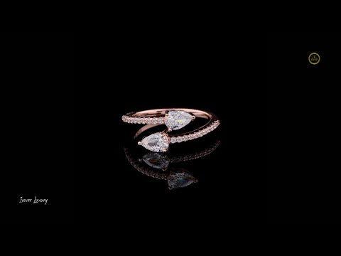 Toi et Moi Cut Lab Diamond Bypass Engagement Ring