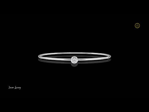 0.10 TCW Ultra Slim Minimalist Lab Grown Bracelet with Bezel Set Round Diamond Elegant Everyday Fine Jewelry