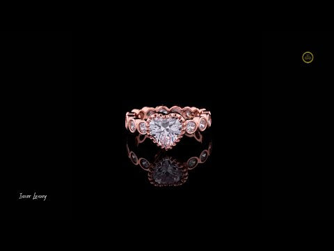 Heart Cut Moissanite Diamond Bezel Set Wedding Band With Eternity Ring