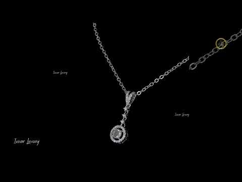 14K Gold Chain Featuring Natural Rose Cut Diamond Halo Pendant
